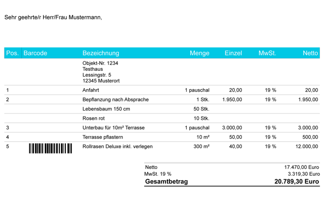 invoice example